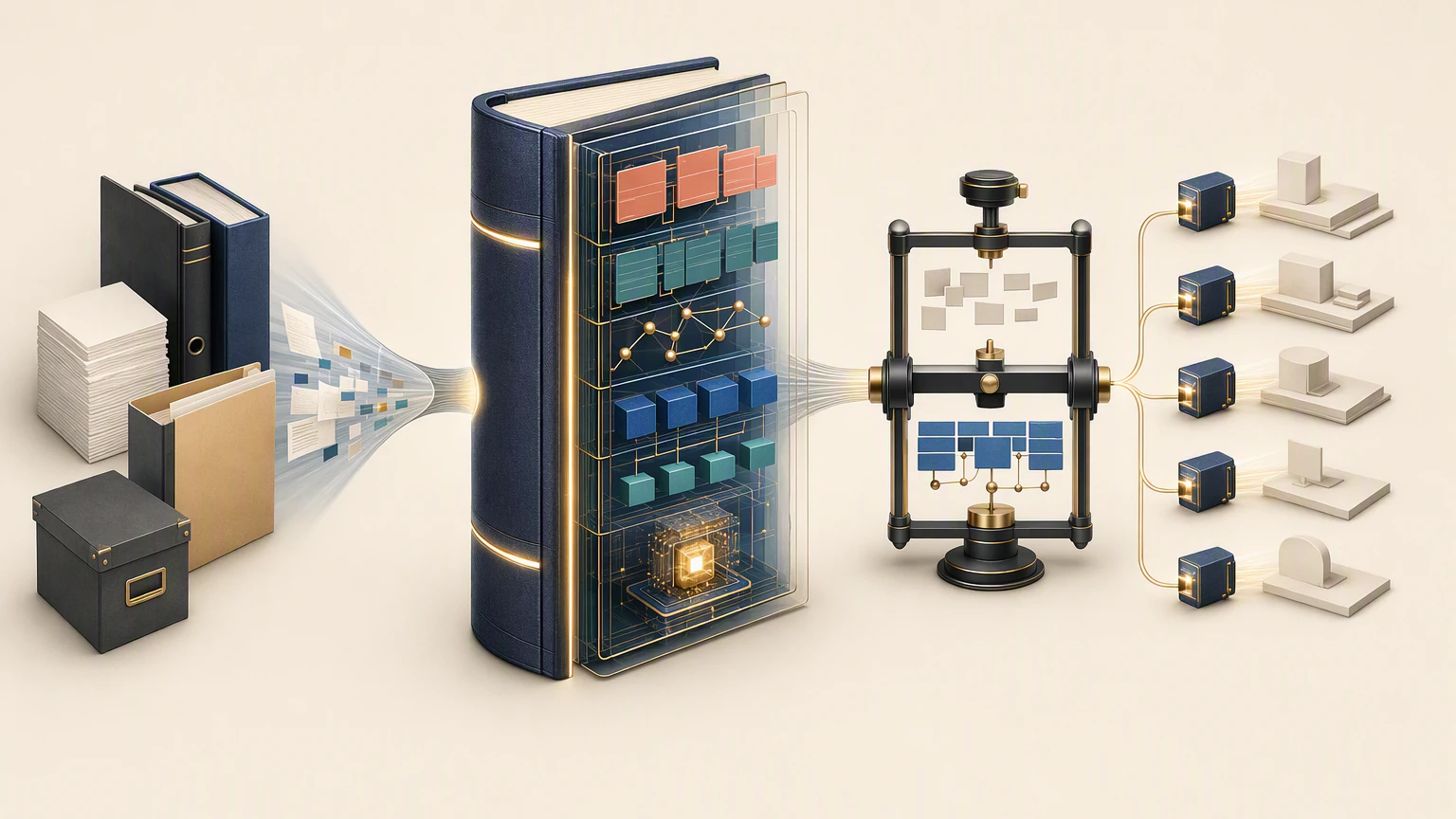 Books, documents, regulations, and institutional guidance transform into a structured Agent Skill, pass through a control-versus-skill evaluation, and branch into five portable Copilot packages.